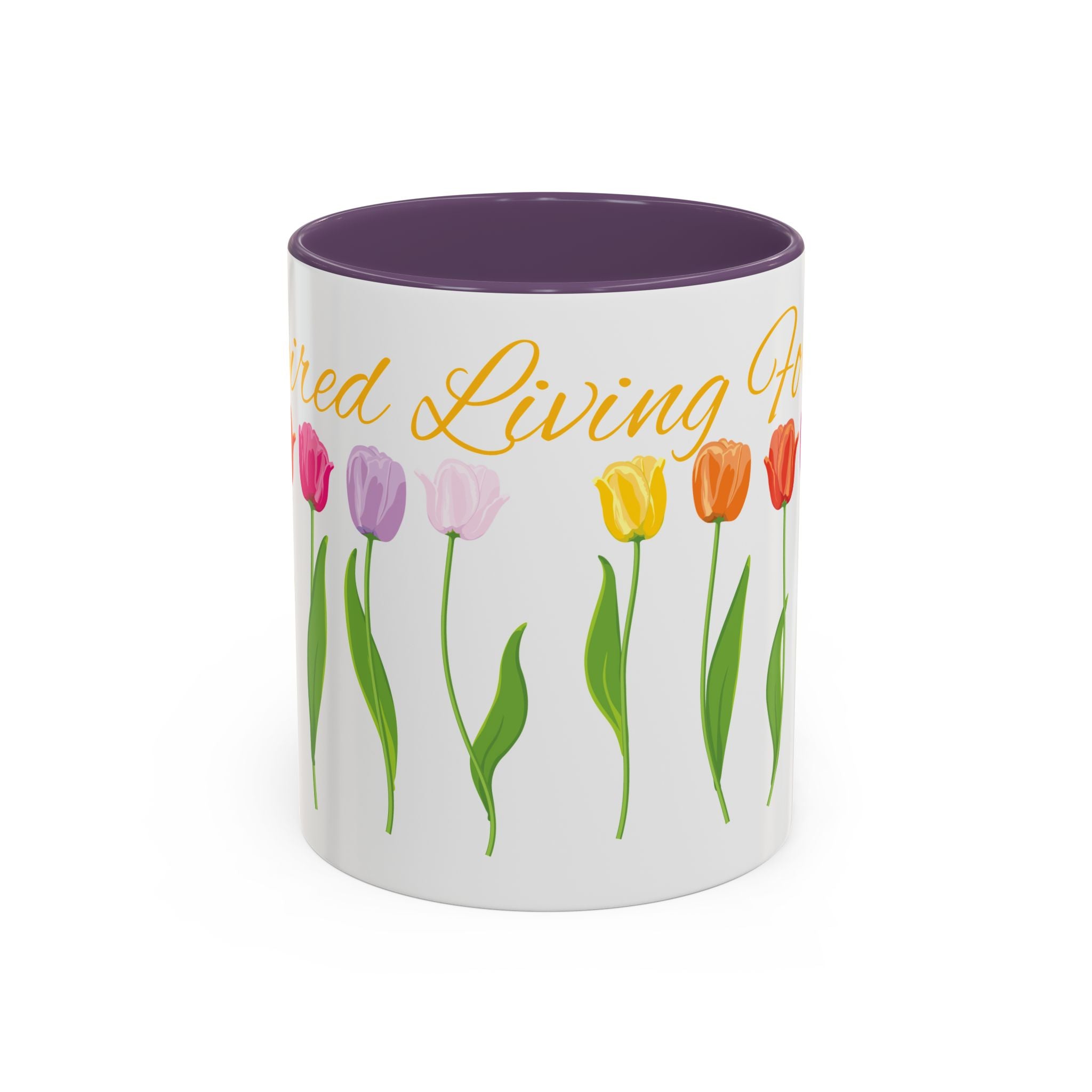 Floral Accent Coffee Mug, Colorful Tulip Design, Spring Gift, Mother's Day, Office Decor, Tea Lover's Cup, Flower Enthusiast