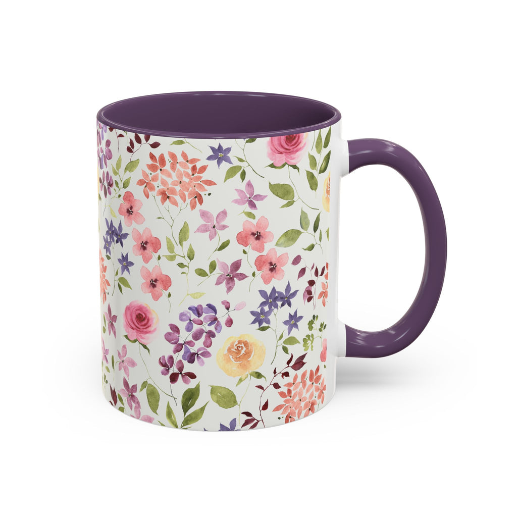 Floral Accent Coffee Mug – Perfect Gift for Tea Lovers, Unique Flower Design, Home Decor, Mother's Day, Birthday Present