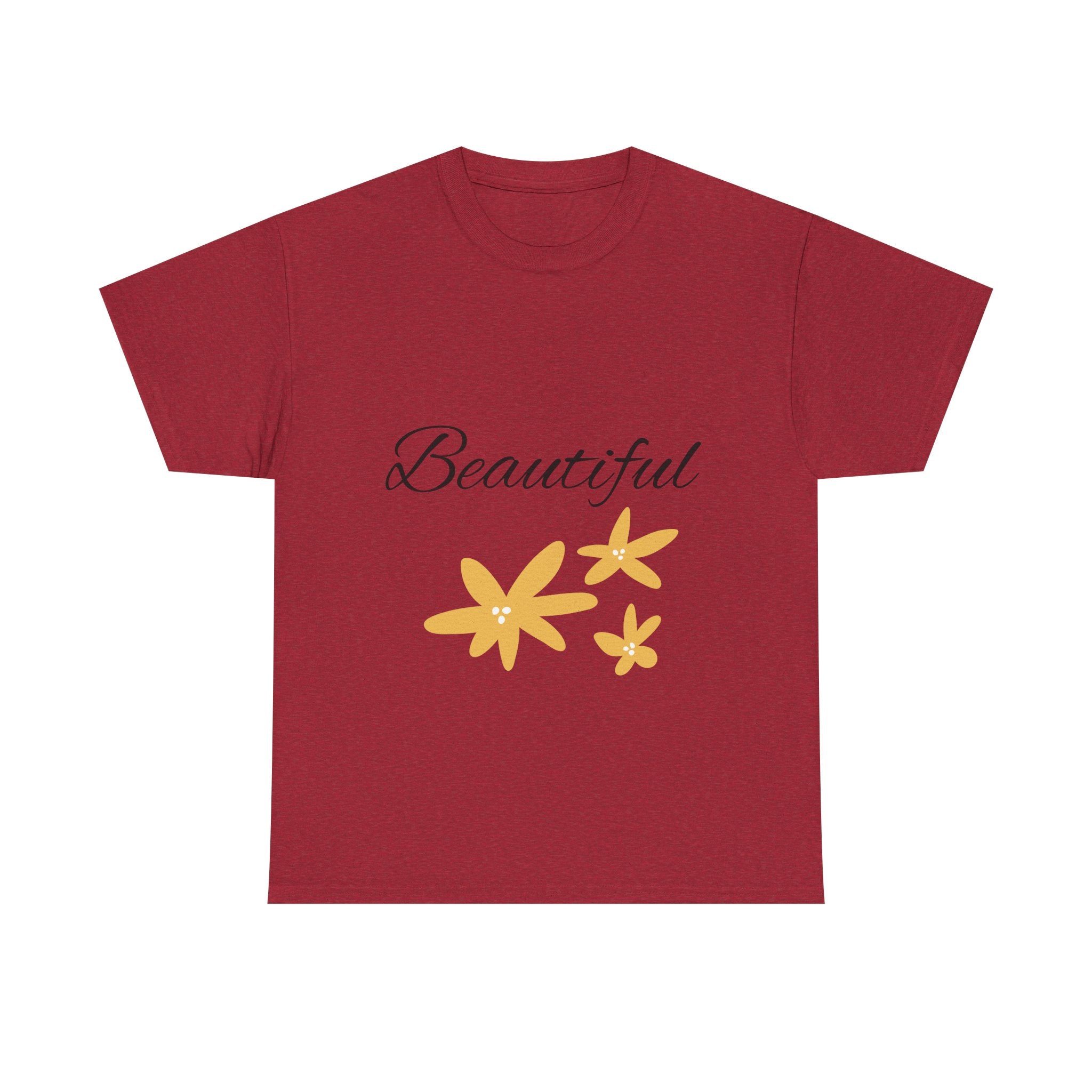 Beautiful Floral Unisex Heavy Cotton Tee, Inspirational Shirt, Gift for Her, Casual Wear, Spring Fashion, Everyday Comfort