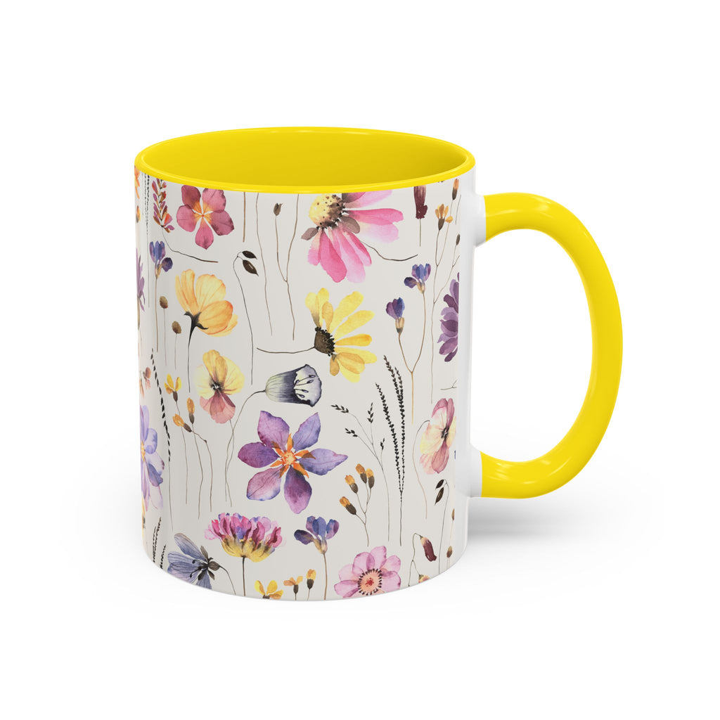Floral Accent Coffee Mug - Perfect Gift for Nature Lovers, Ideal for Birthdays, Mother's Day, Home Decor, Flower Enthusiasts