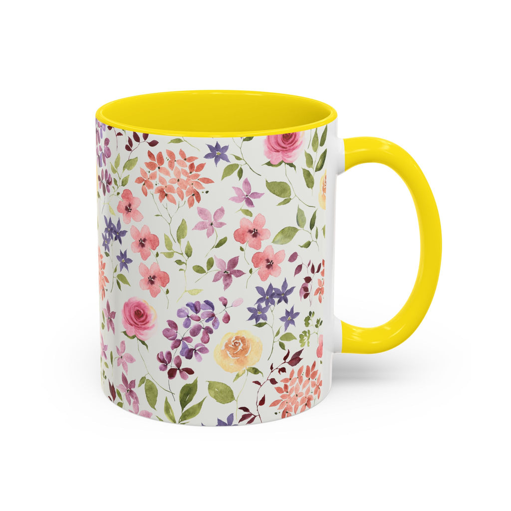 Floral Accent Coffee Mug – Perfect Gift for Tea Lovers, Unique Flower Design, Home Decor, Mother's Day, Birthday Present