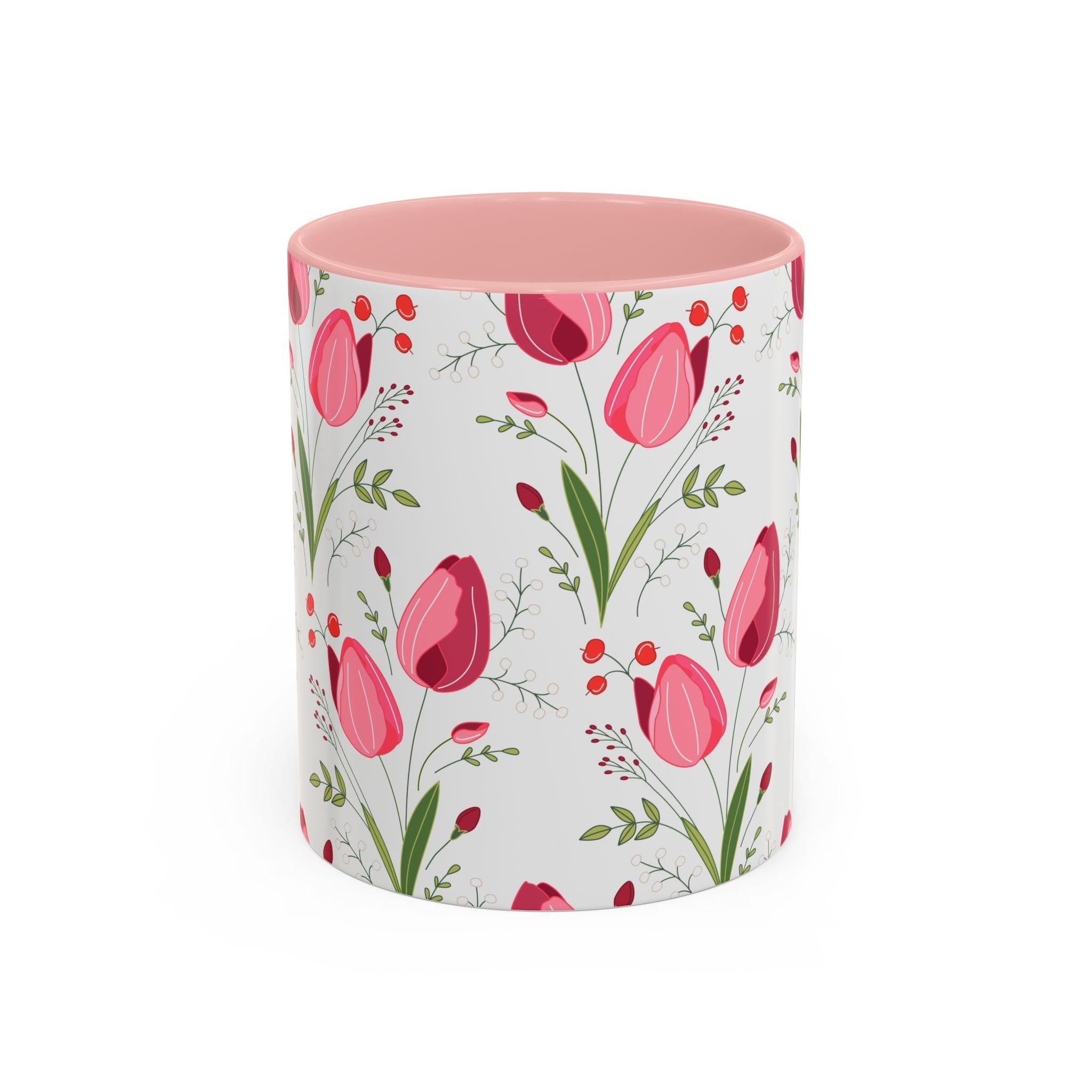 Elegant Floral Accent Coffee Mug - 11oz or 15oz, Perfect for Tea Lovers, Mother's Day Gift, Home Decor, Coffee Accessories