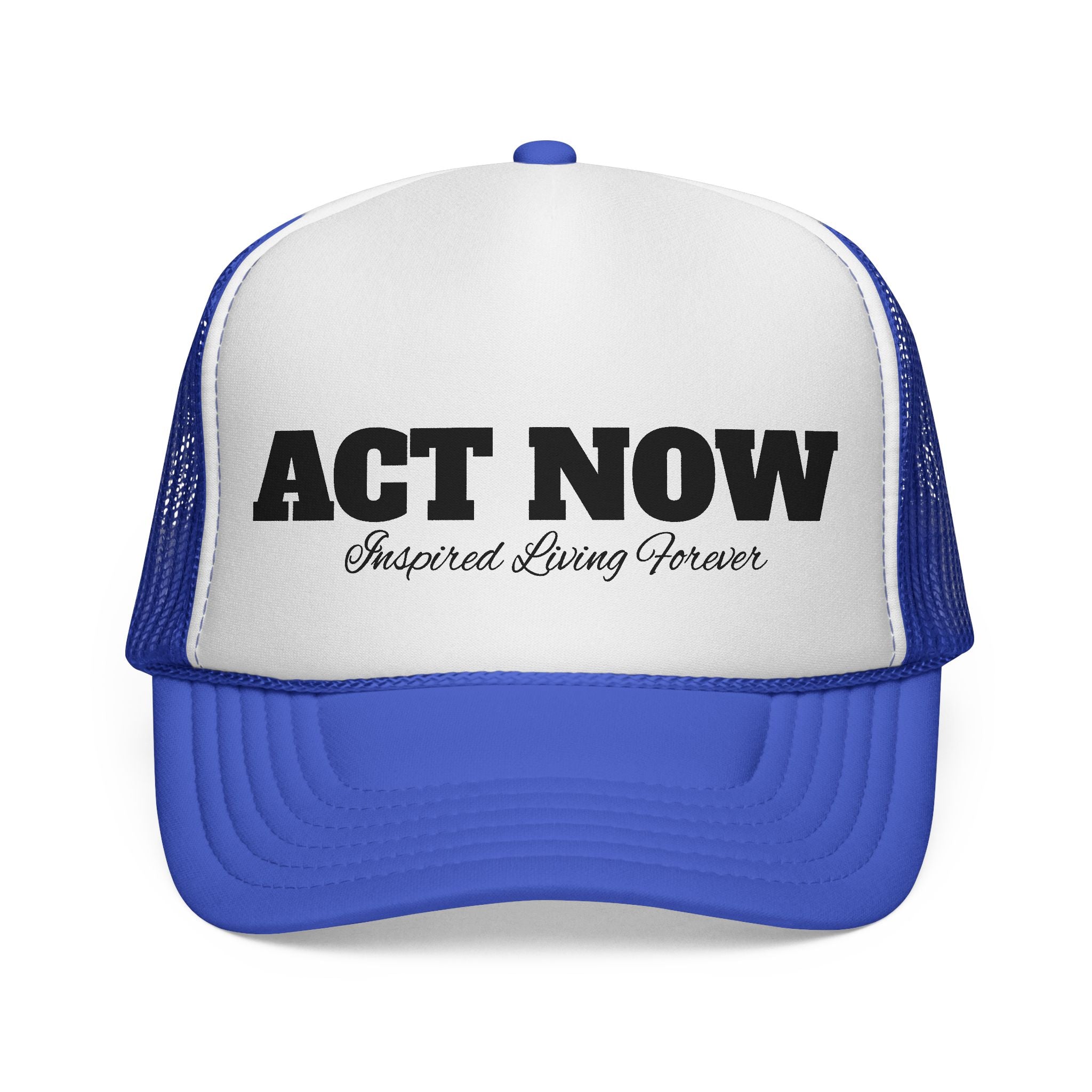 Eye-Catching "Act Now" Trucker Cap, Fun Hat for Festivals, Summer Style, Statement Accessory, Gift for Trendsetters