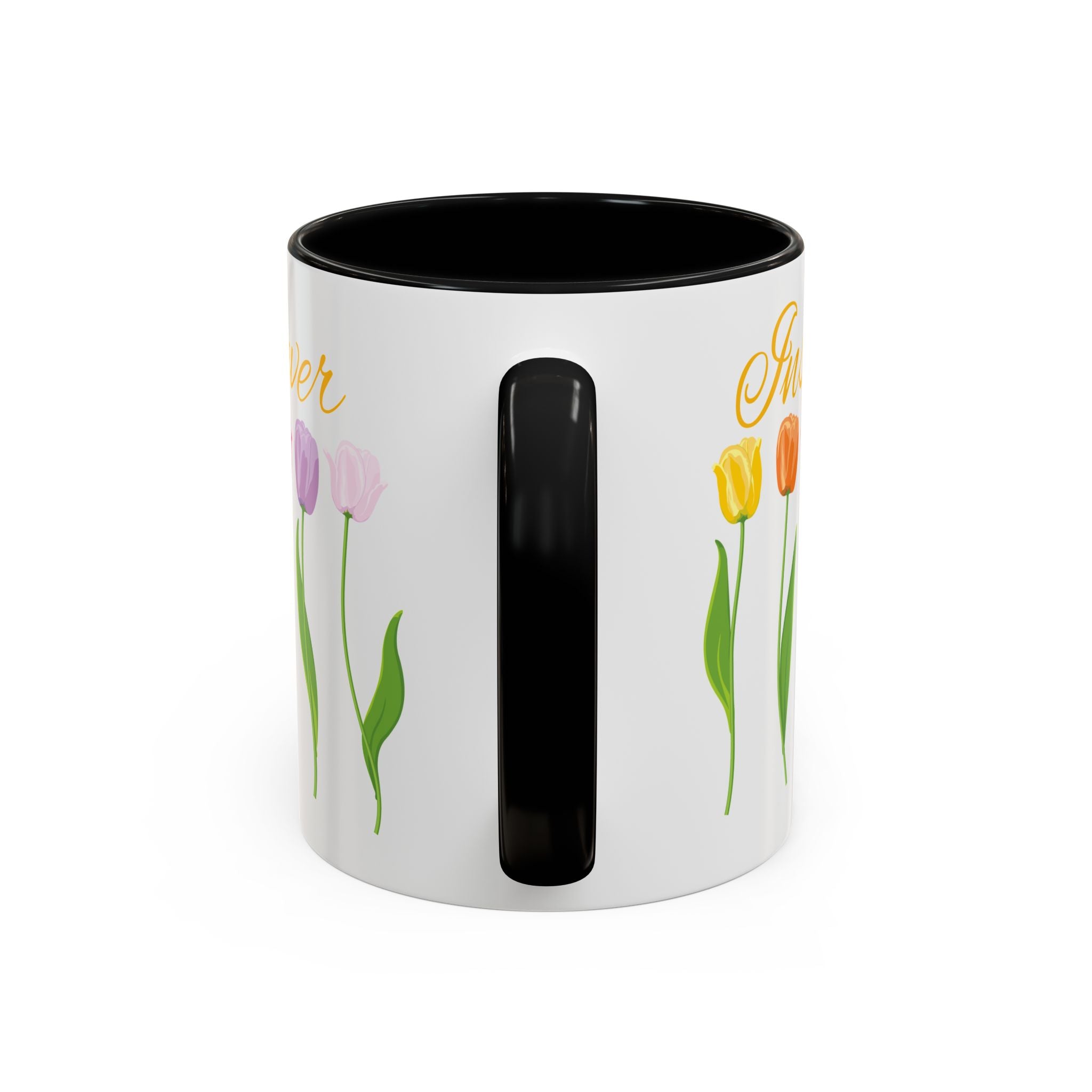 Floral Accent Coffee Mug, Colorful Tulip Design, Spring Gift, Mother's Day, Office Decor, Tea Lover's Cup, Flower Enthusiast