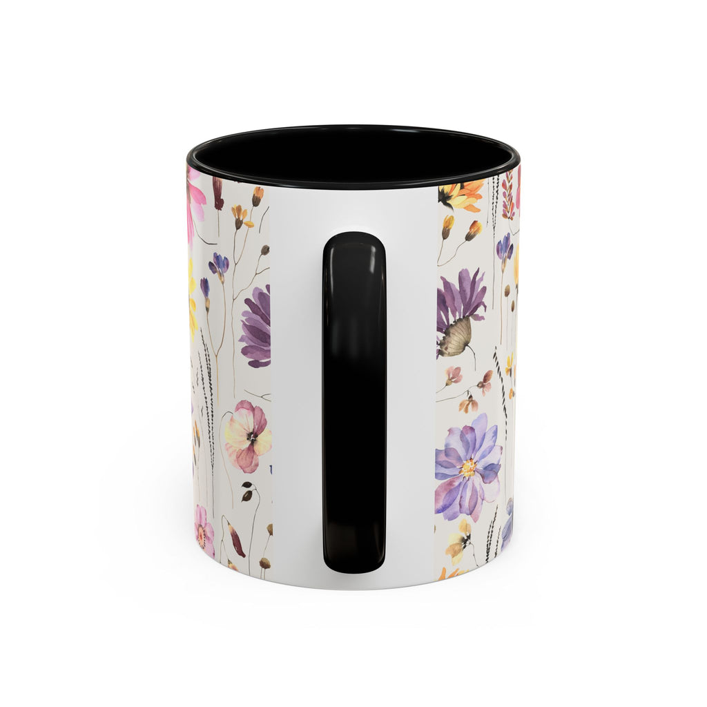 Floral Accent Coffee Mug - Perfect Gift for Nature Lovers, Ideal for Birthdays, Mother's Day, Home Decor, Flower Enthusiasts